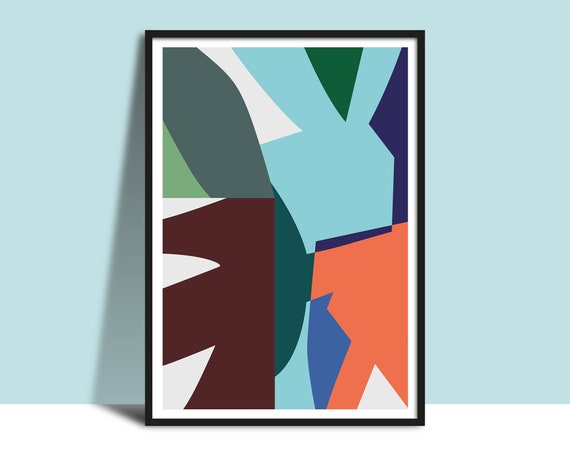 Essence Of Spring Printable Collage Wall Art Original Contemporary Flower Poster Instant Art Flowers Abstract Bright Bold Shapes