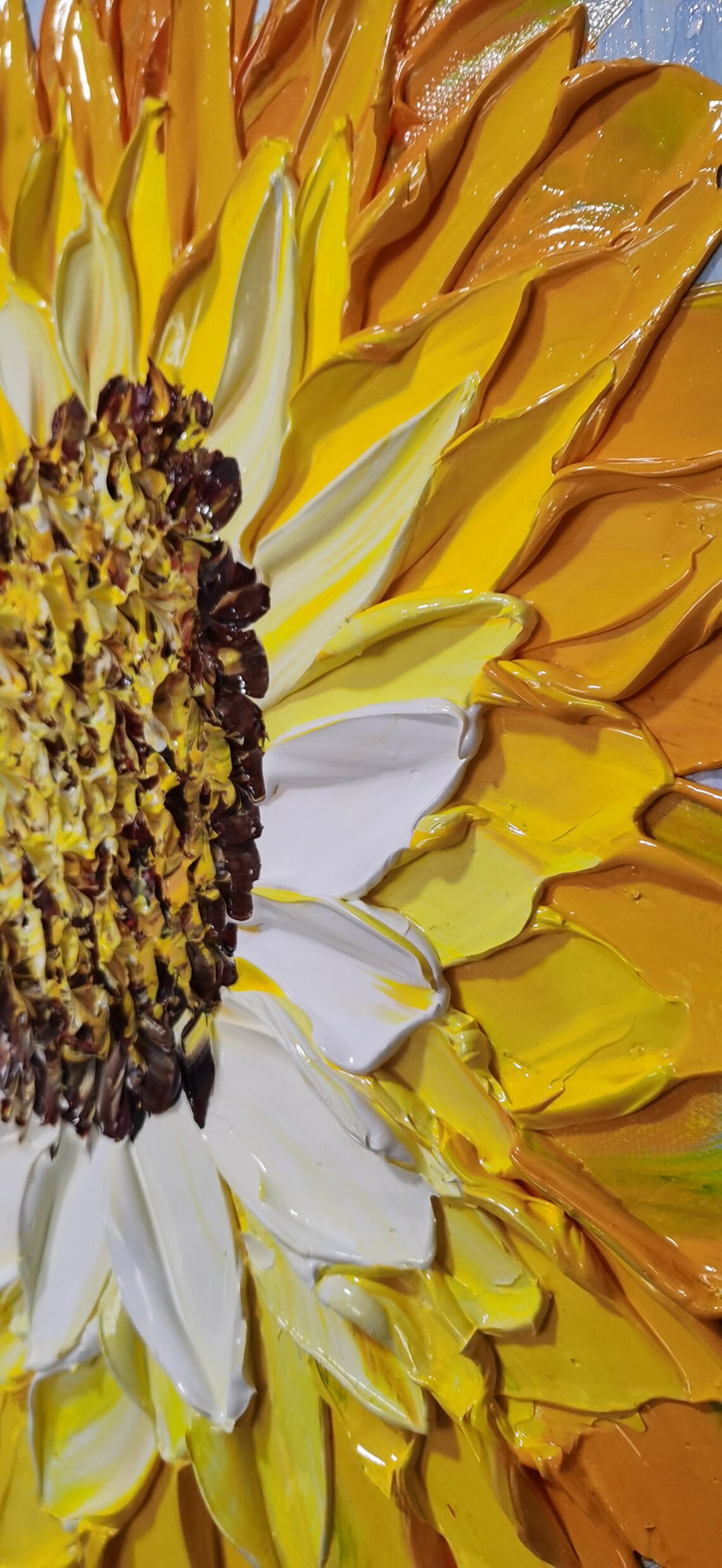 Abstract Sunflower Oil Painting Wall Art Print - Image 3