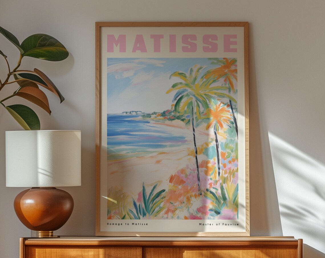 Pastel Matisse Beach Art Print, Exhibition Poster - Image 3