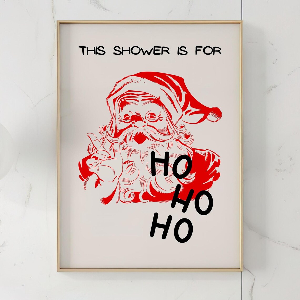 Festive Santa Bathroom Wall Art, Funny Holiday Decor - Image 2