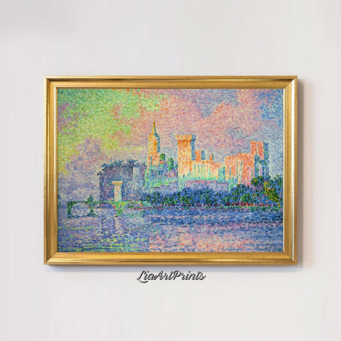 Paul Signac The Papal Palace Avignon Pointillist Rhone View Poster - Image 3