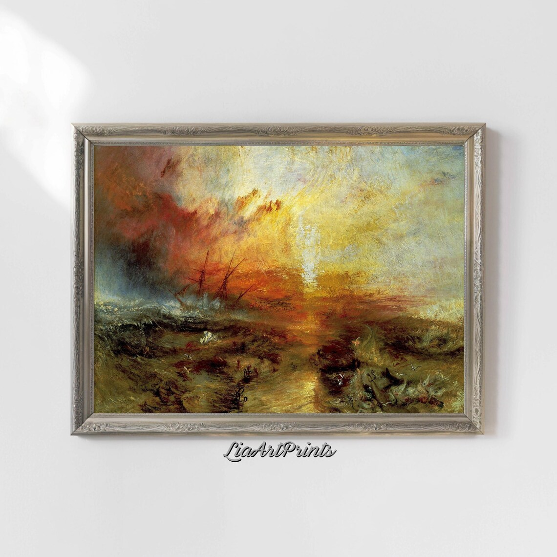 JMW Turner’s The Slave Ship, Romanticism Seascape - Image 4
