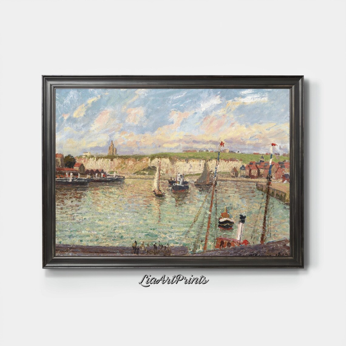 Impressionist Harbor Scene, Vintage Coastal Art - Image 4