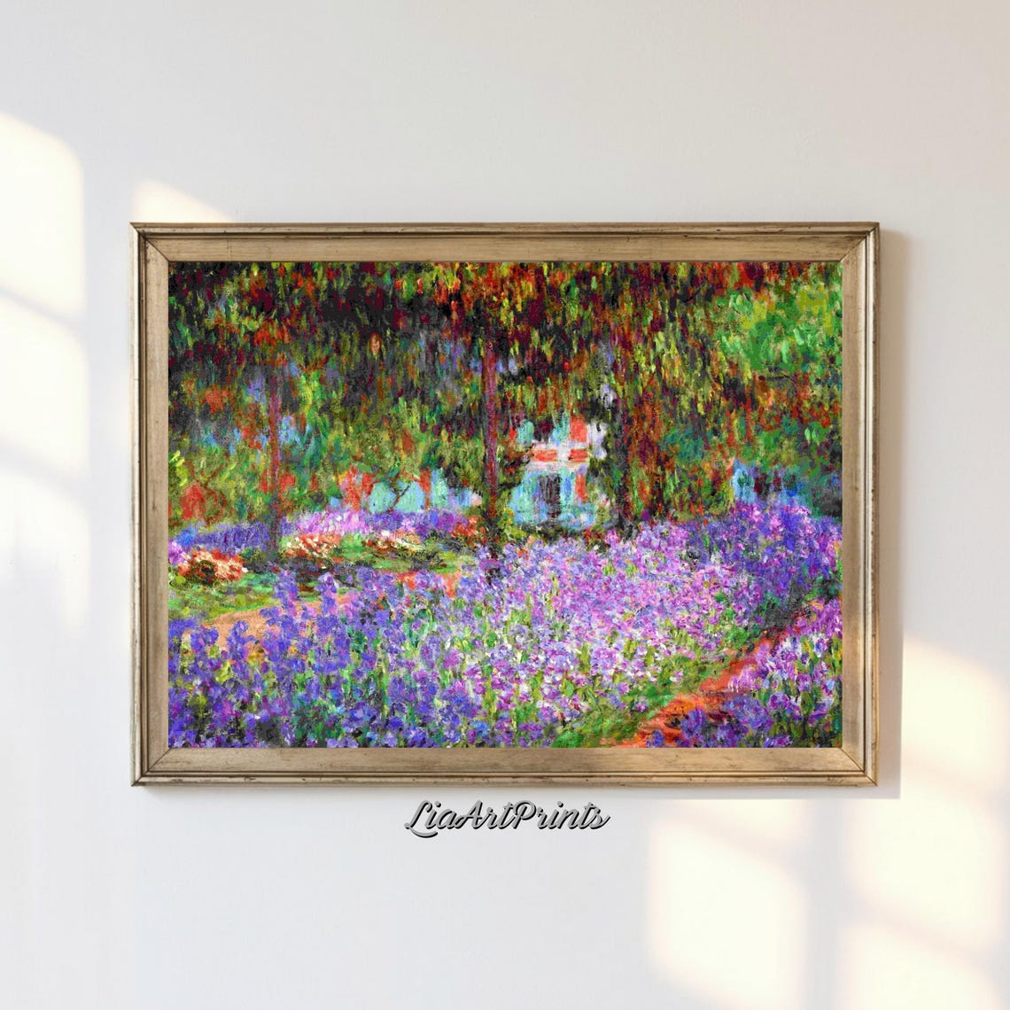 Monet Inspired Flower Garden Impressionist Art Print Vibrant Botanical Wall Art Garden Lovers Decor
