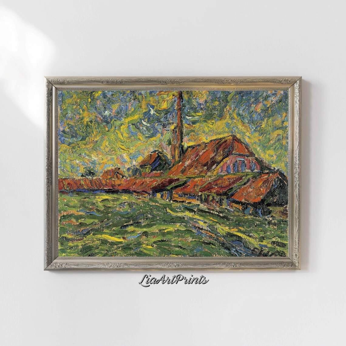 Vivid Abstract Landscape, Expressionist Countryside Scene - Image 5