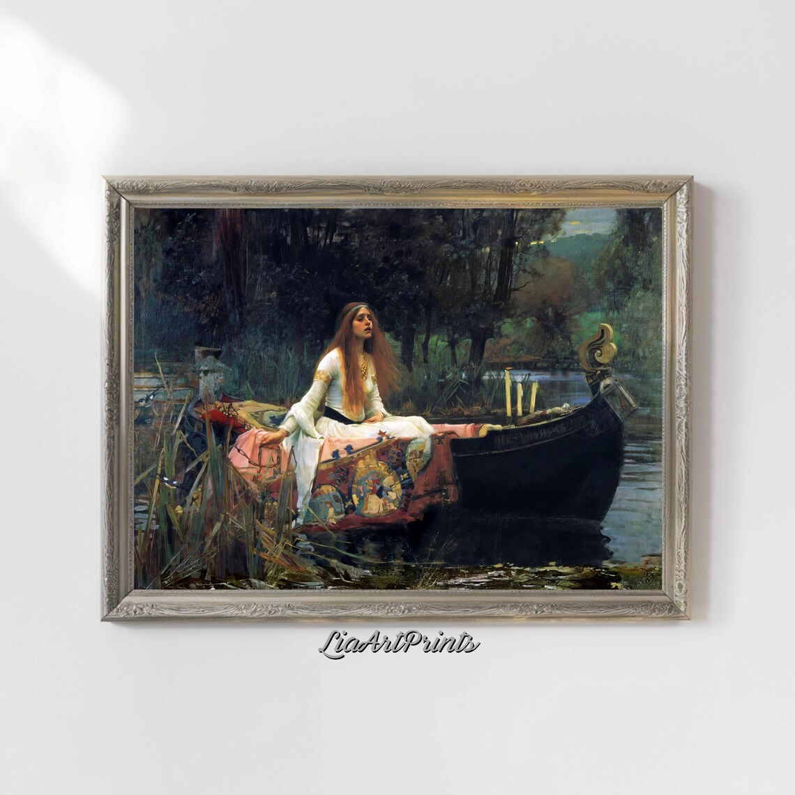 The Lady of Shalott John Waterhouse Woman in Boat Romantic Poster - Image 4