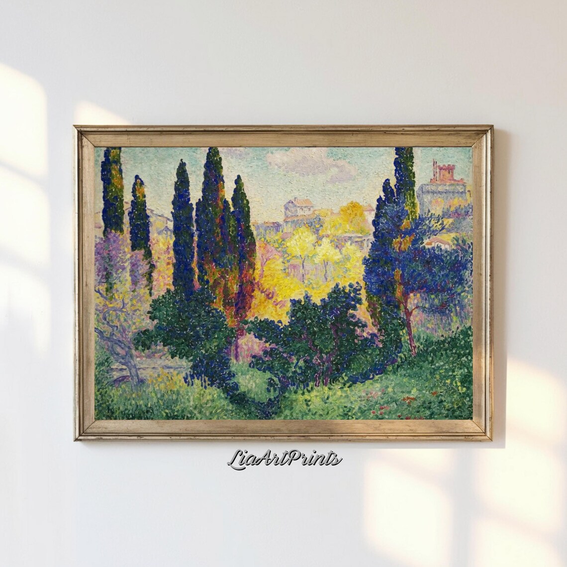 Mediterranean Landscape Art Print, Impressionist Nature Decor