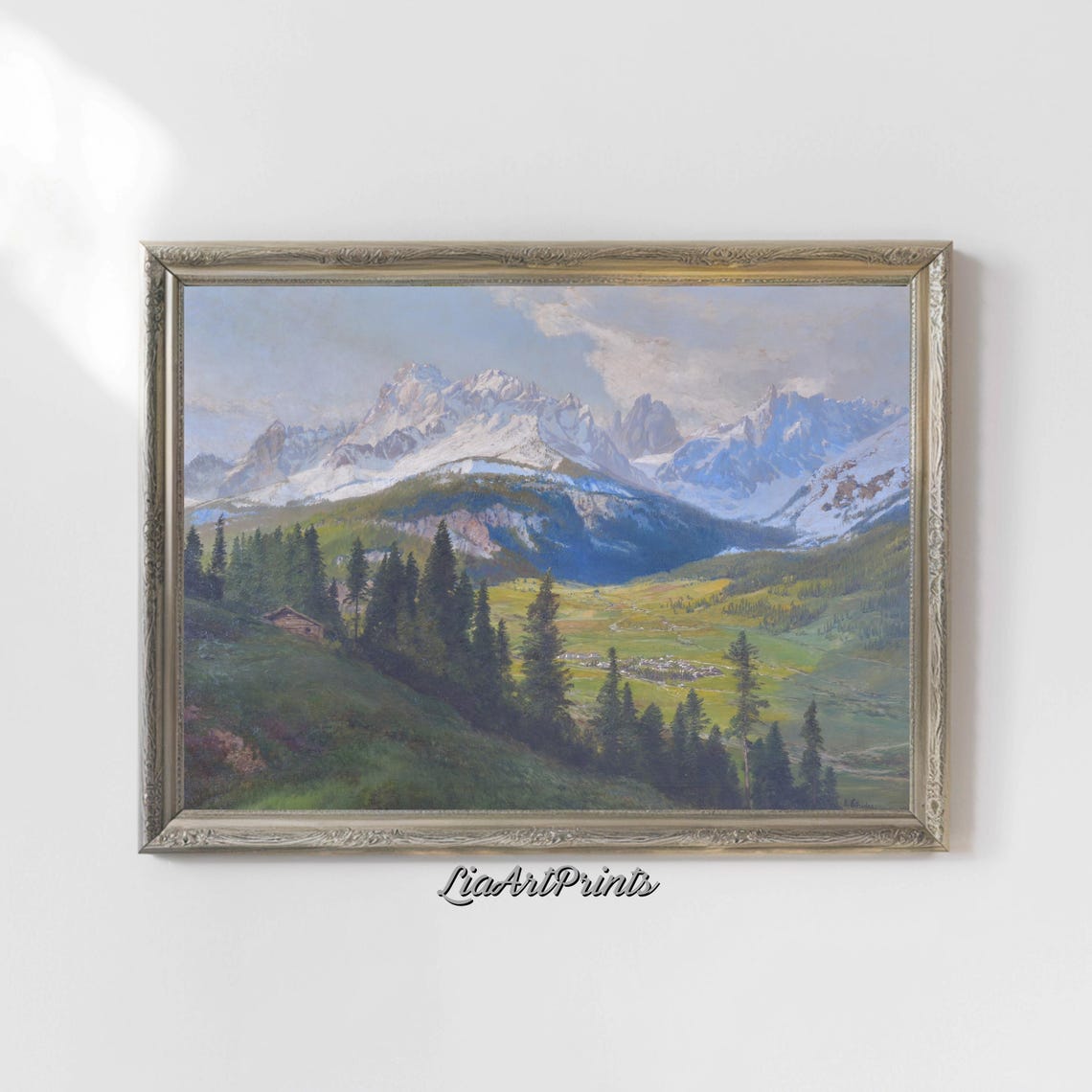 Majestic Mountain Valley Serene Alpine Landscape Art Peaceful Nature Scene - Image 5