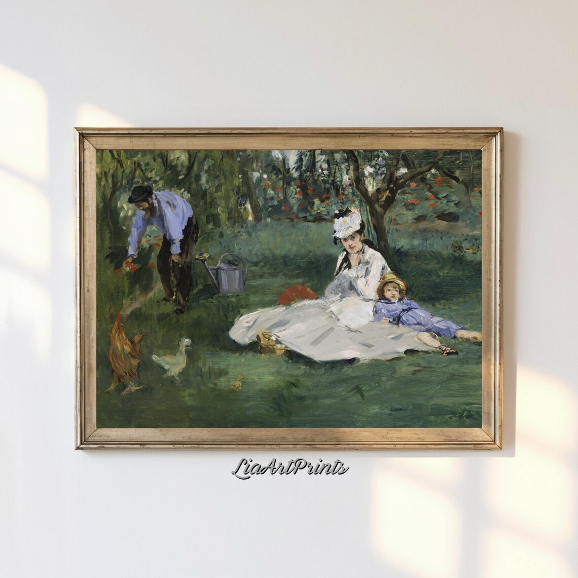 Edouard Manet Monet Family Garden at Argenteuil Impressionist Poster