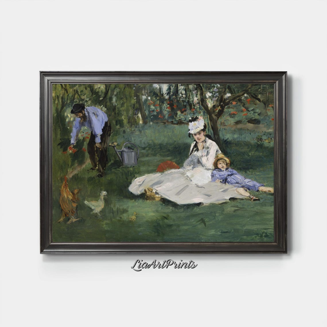 Edouard Manet Monet Family Garden at Argenteuil Impressionist Poster - Image 3