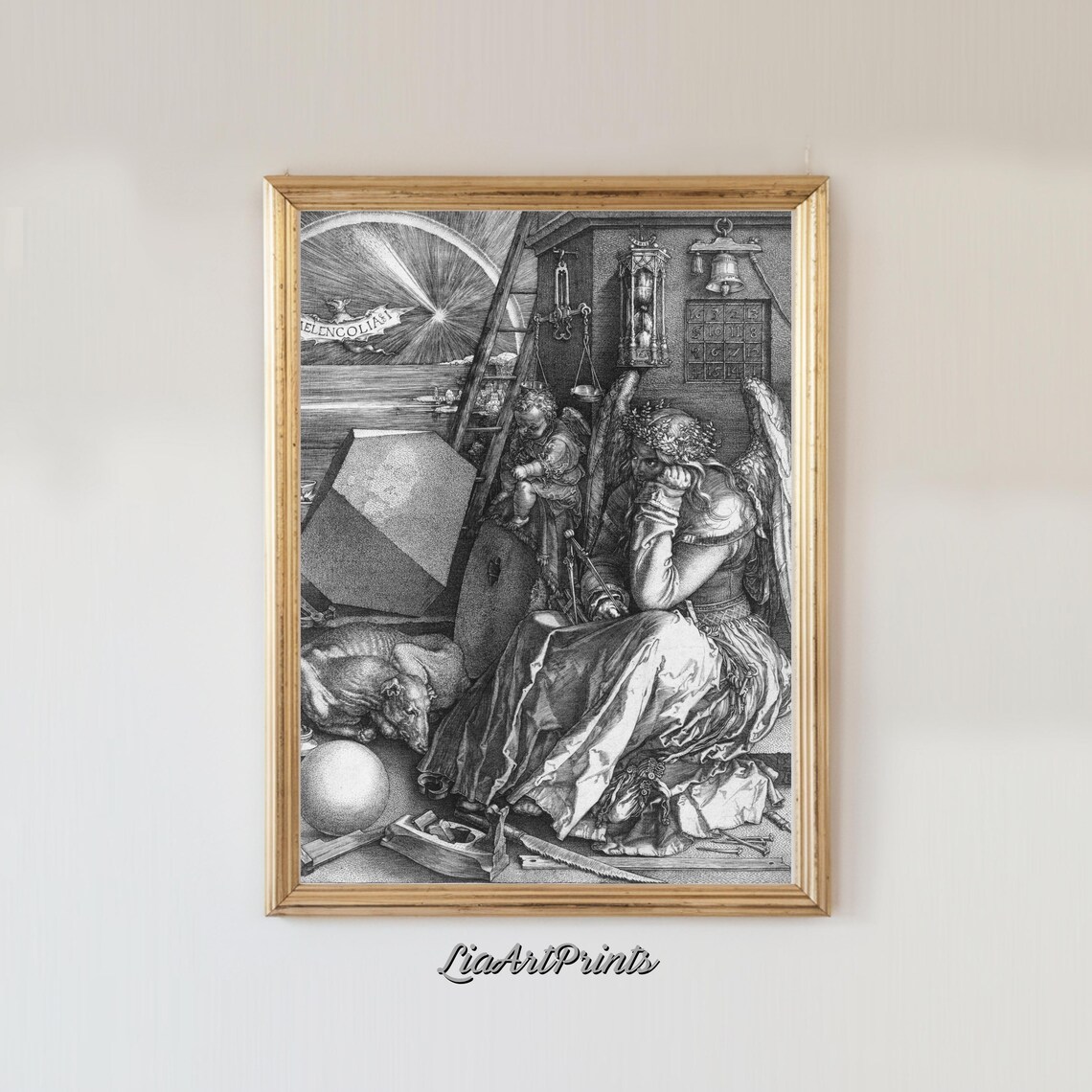 Albrecht Durer Melencolia I Classic Engraving Masterpiece Poster - Image 4
