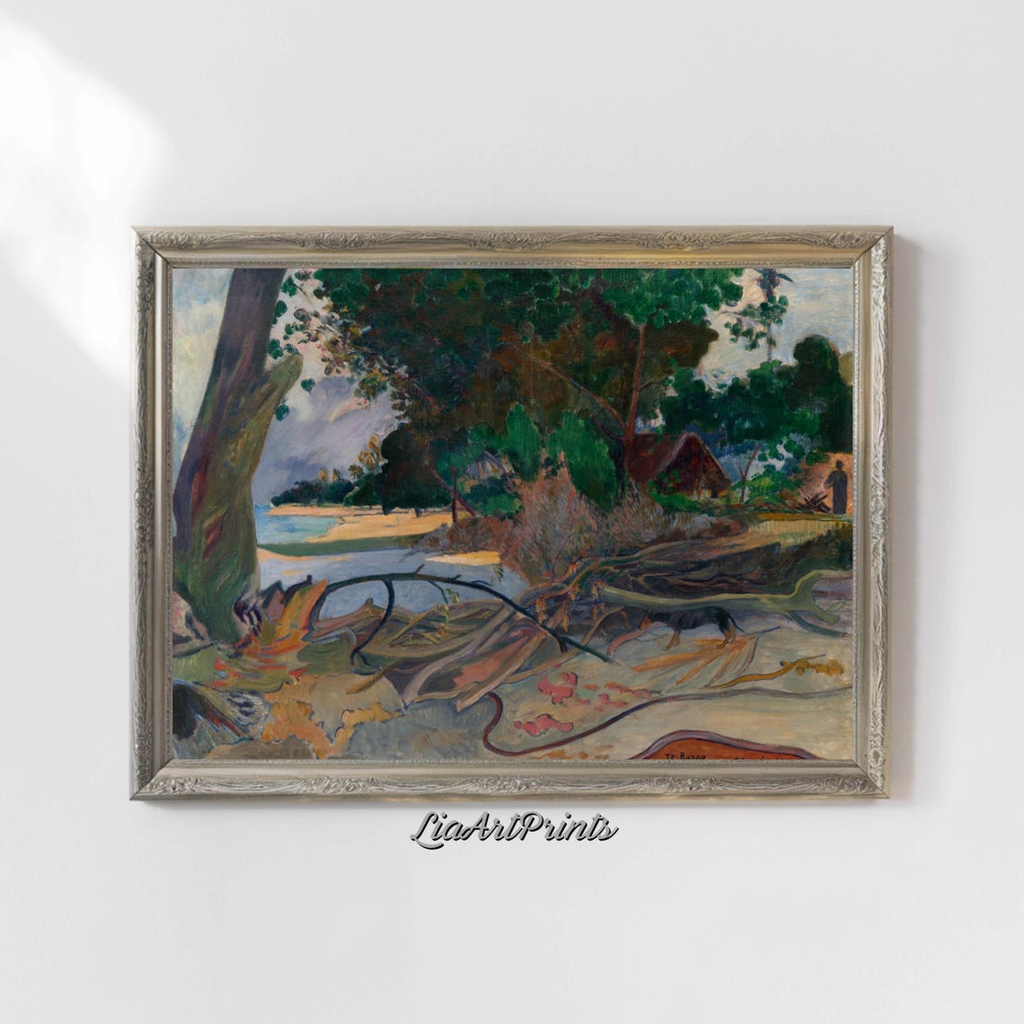 Tropical Beach Cove with Fallen Trees Post Impressionist Scene Poster - Image 4