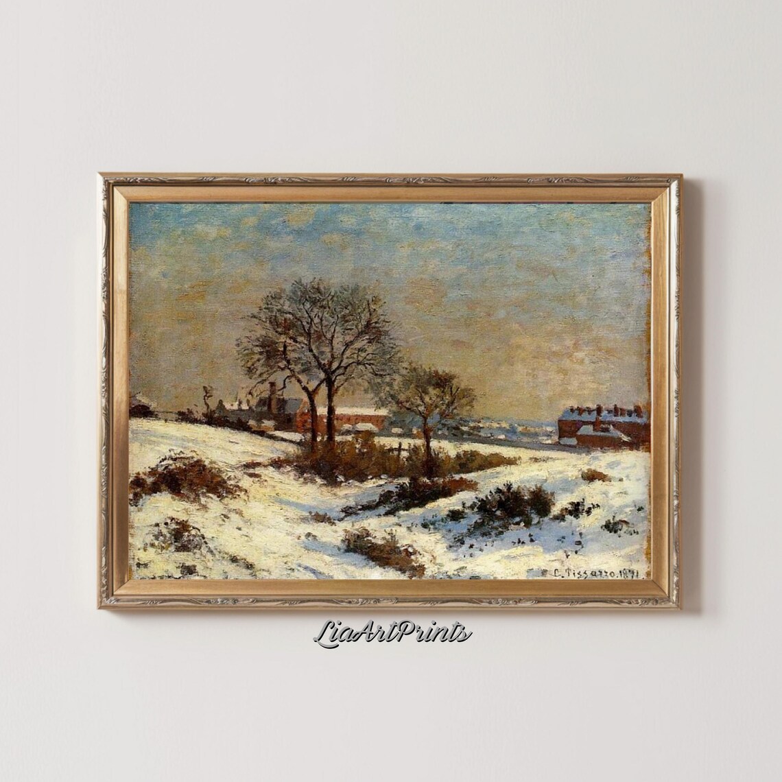 Winter Countryside Art Print, Rustic Landscape - Image 2