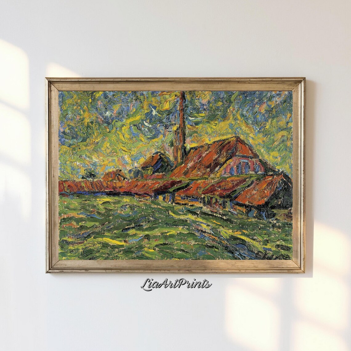 Vivid Abstract Landscape, Expressionist Countryside Scene