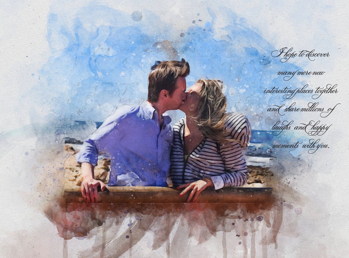 Custom Wedding Portrait Watercolor Art Print - Image 3
