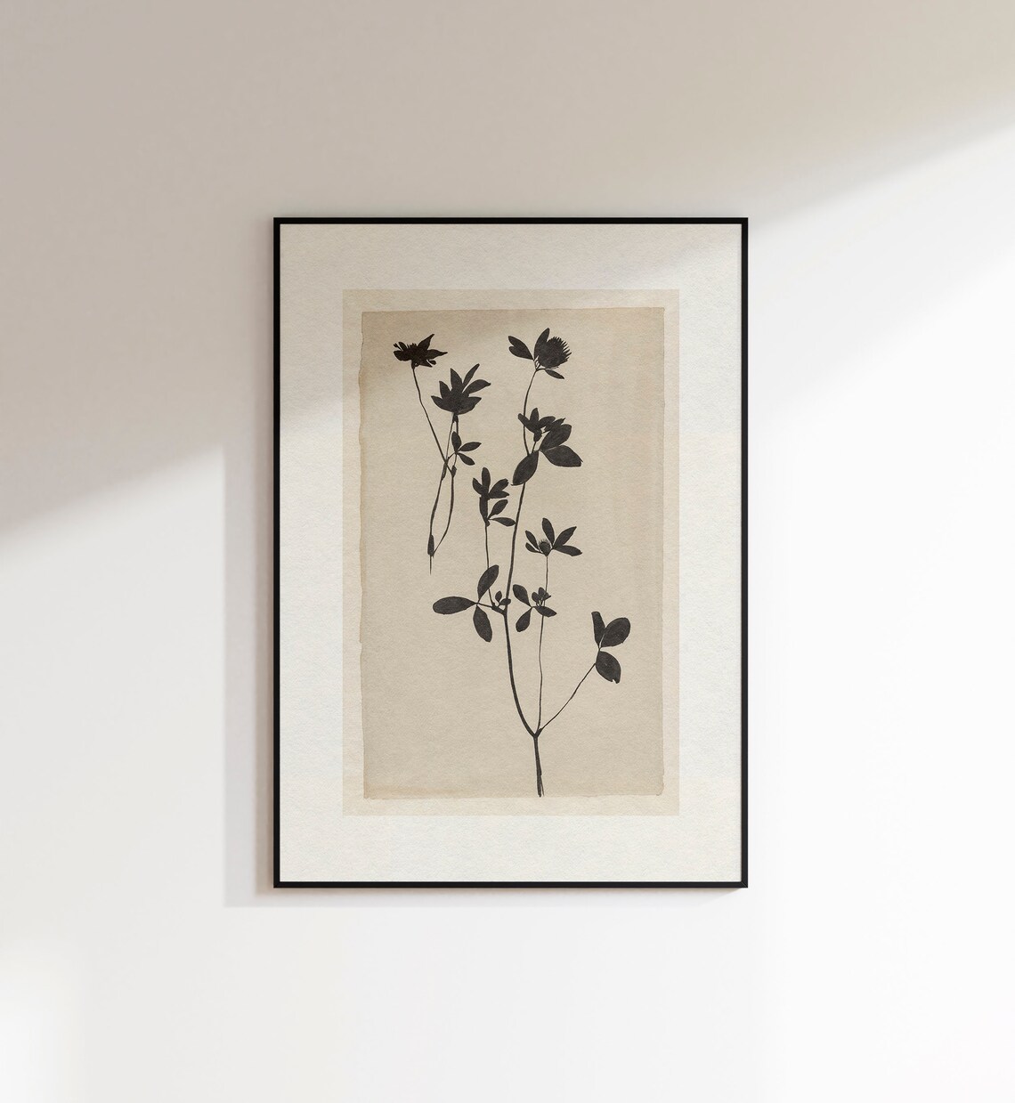 Vintage Cream Botanical Wall Print, Antique Flower Painting - Image 2