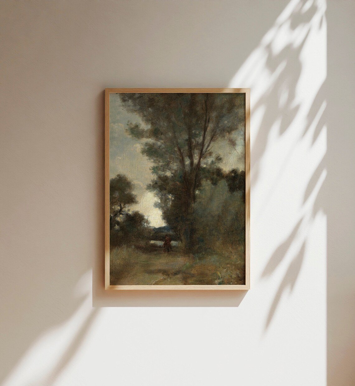 Vintage Forest Tree Painting, Rustic Landscape Art Print - Image 3