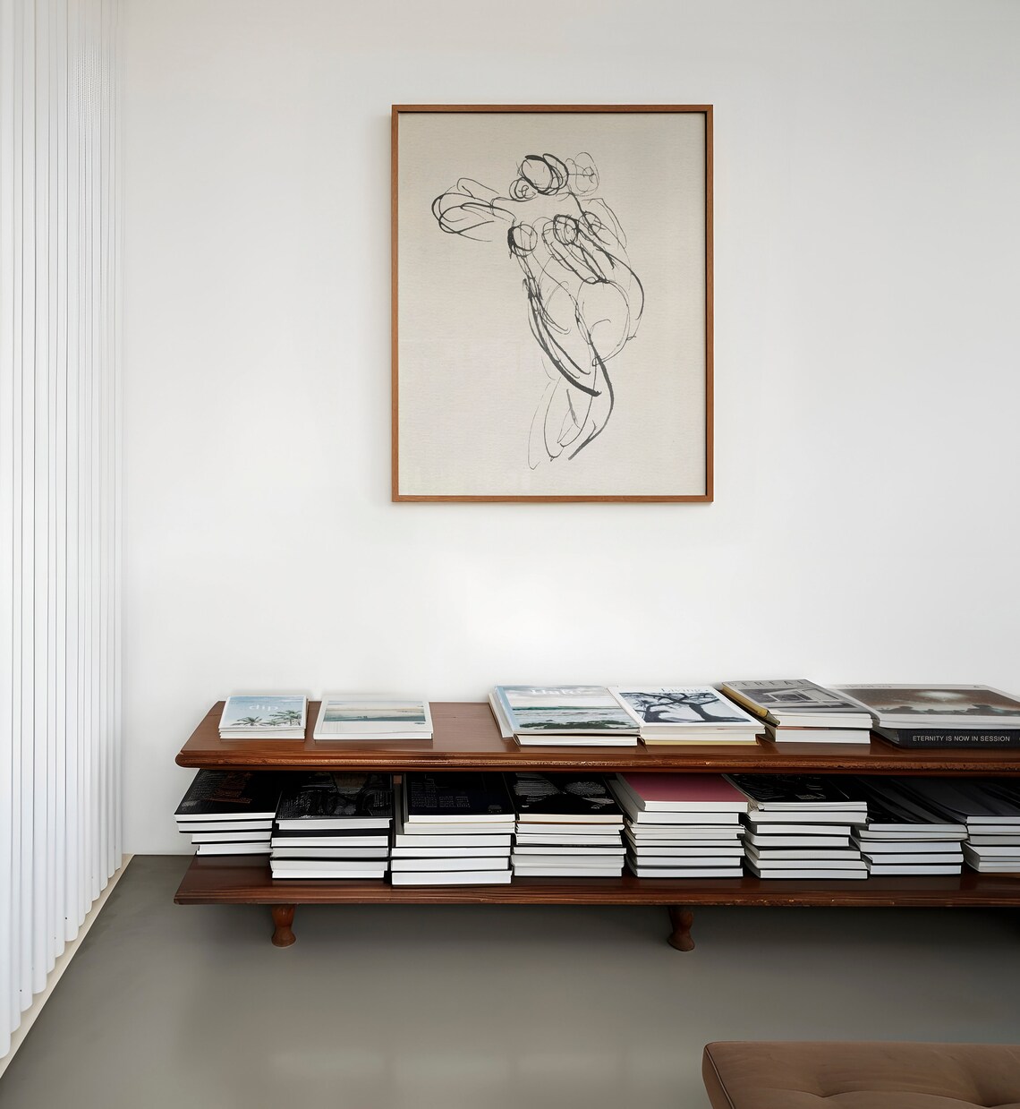 Vintage Abstract Line Figure Drawing Neutral Ink Sketch Minimal Wall Art - Image 4