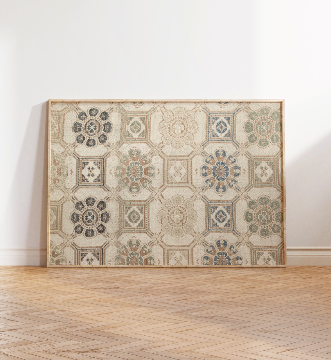 Vintage Neutral Cream Tapestry Art Print - Image 5