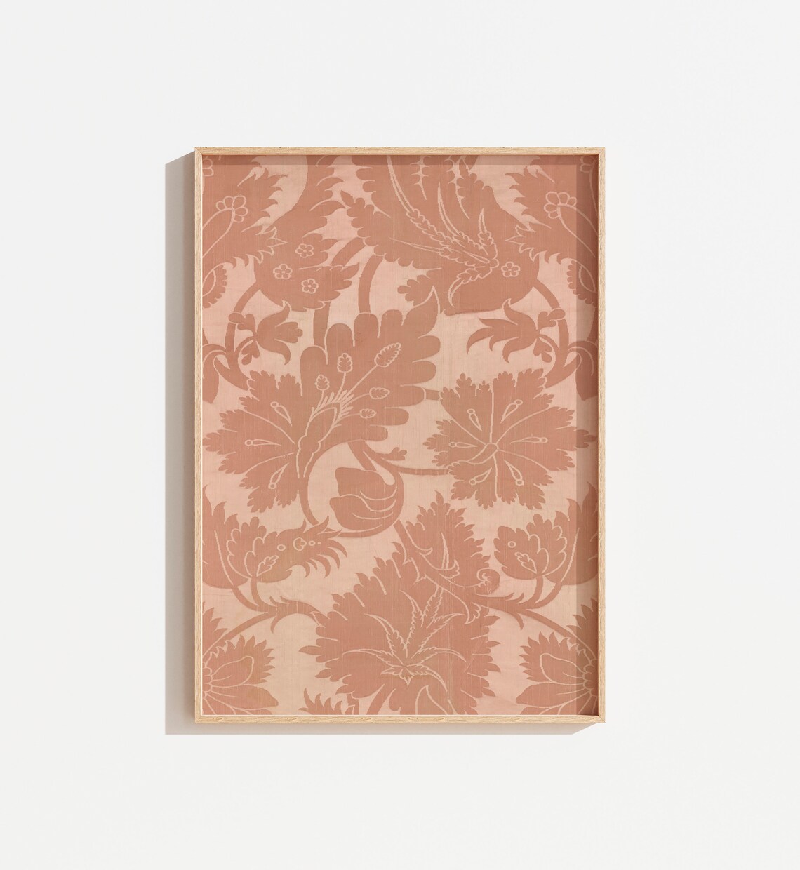 Vintage Pink Floral Tapestry Print, Textile Wall Art
