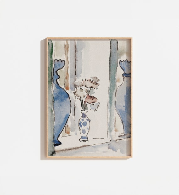Vintage Muted Floral Watercolor Art Print
