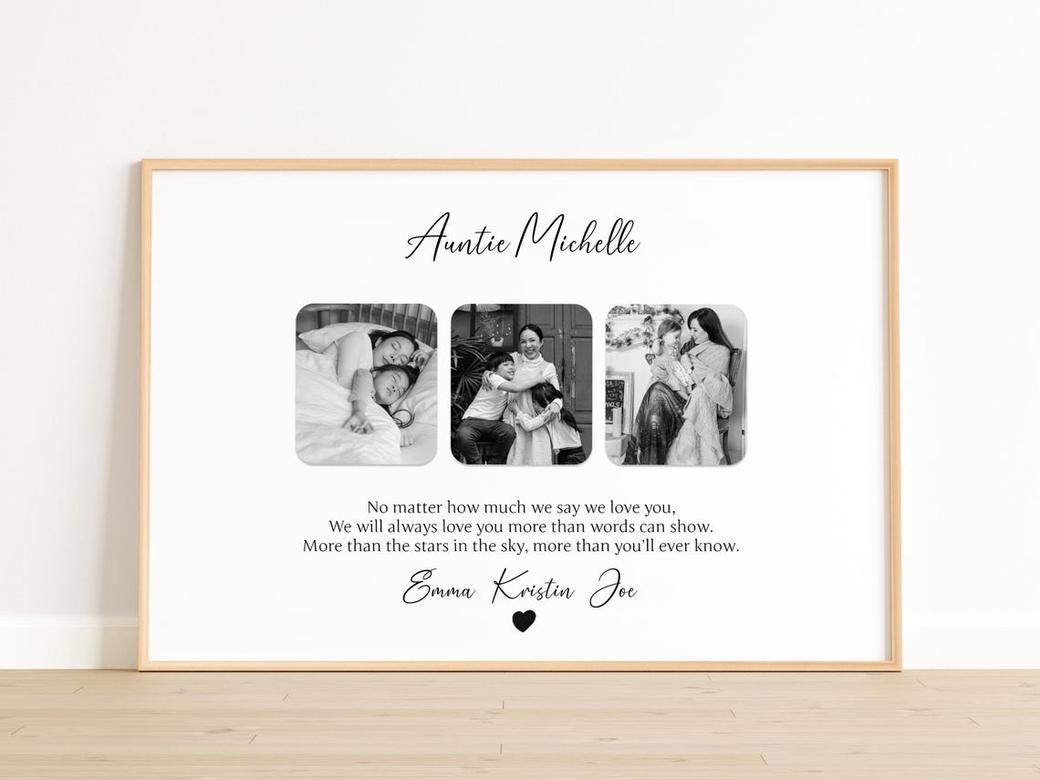 Personalized Auntie Photo Print with Love Poem from the Kids