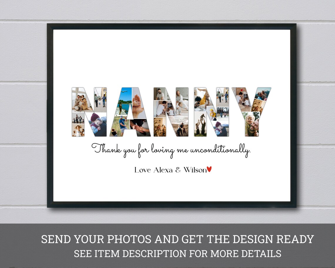 Nanny Photo Collage Personalized Gift Print