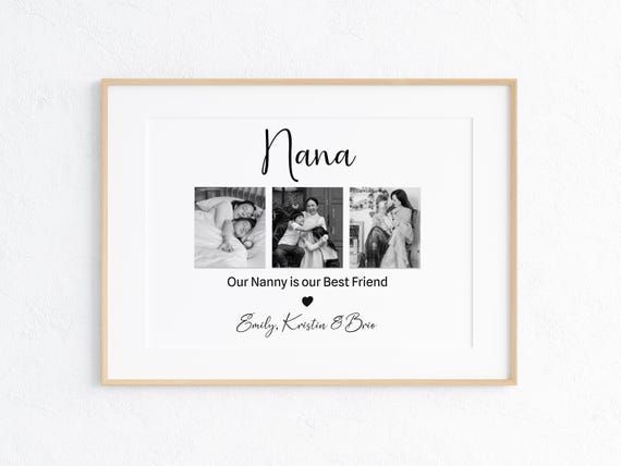 Custom Nana Photo Gift Nan Mothers Day Gift Personalised Nanny Birthday Print Gift Grandchildren Granny Nan Thank You Gift Photo Gift
