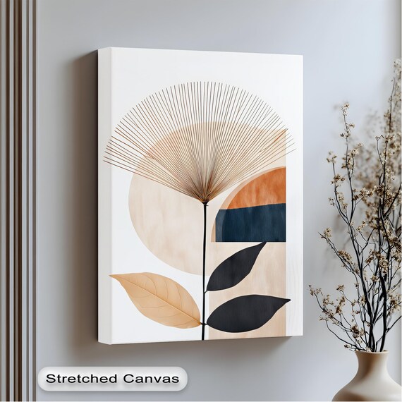 Abstract Leaf Canvas Art Framed Wall For Living Room