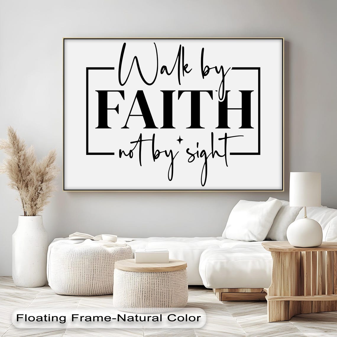 Walk by Faith Not by Sight Bold Script Christian Quote Wall Art