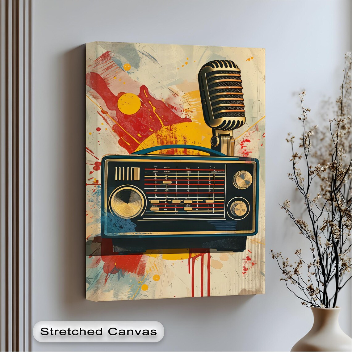 Retro Radio Wall Art Print, Mid-Century Decor
