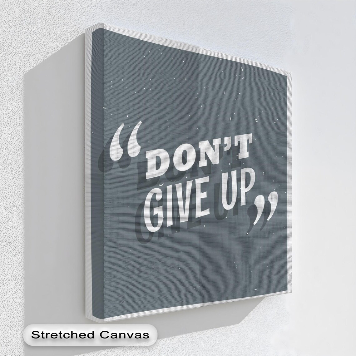 Motivational Canvas Print Dont Give Up Gray Quote With Natural Frame