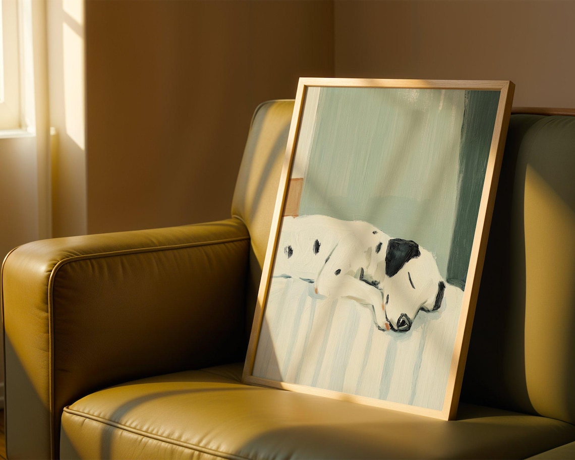 Dalmatian Wall Art Print, Black White Dog Decor