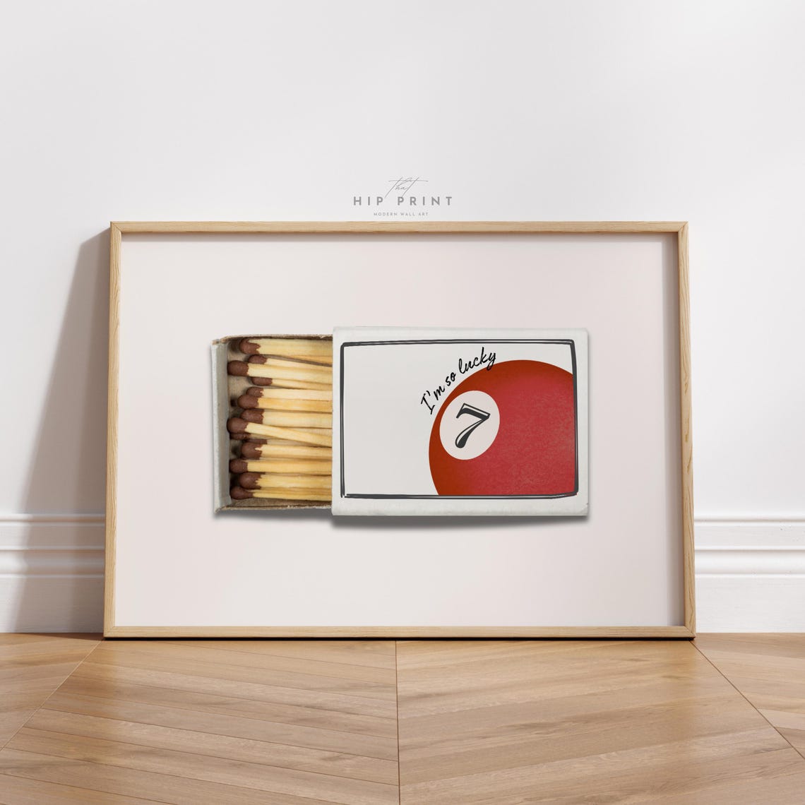 I Am So Lucky 7 Ball Trendy Matchbox Retro Dorm Room Wall Art