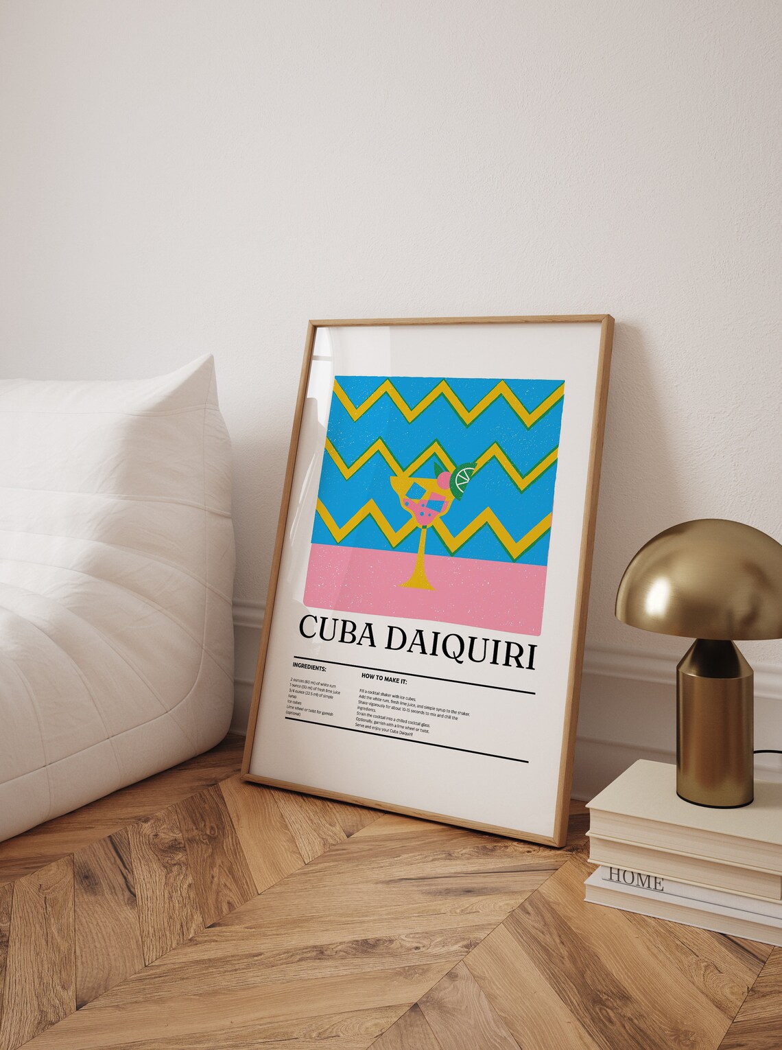Cuba Daiquiri Cocktail Retro Cocktail Art Print - Image 5