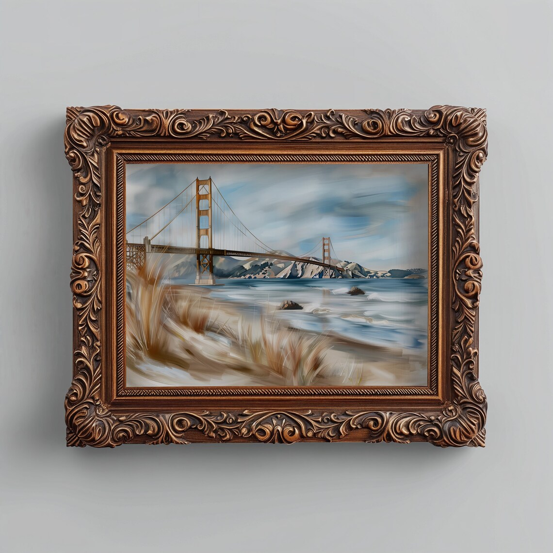 Golden Gate Bridge From Beach Dunes San Francisco Coastal Art Print - Image 4