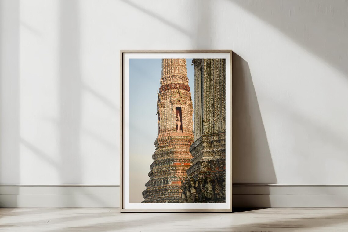 Wat Arun Bangkok Thailand Temple Spire Photography Cultural Landmark Print