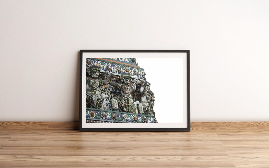 Wat Arun Temple Guardian Statues Bangkok Thailand Photography Wall Art