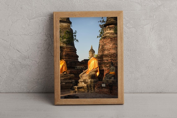 Golden Hour Buddha Portrait Ayutthaya Thailand Street Photography Wall Art Gift Bangkok Travel