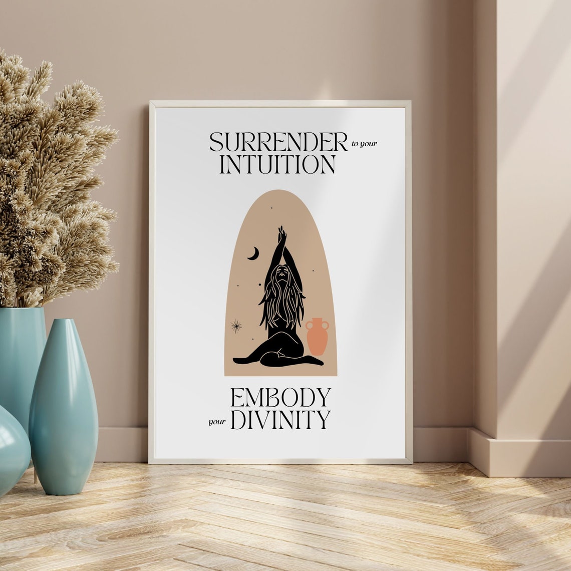 Surrender Intuition Divine Feminine Goddess Spiritual Quote Poster