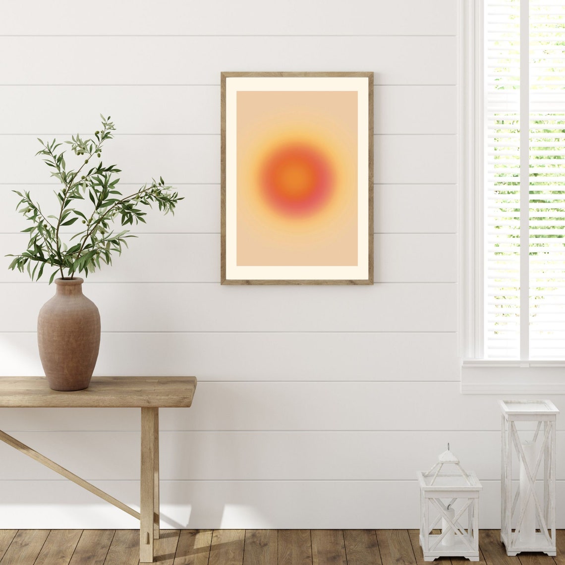 Yellow Orange Aura Gradient Orb Minimal Spiritual Art Poster - Image 3