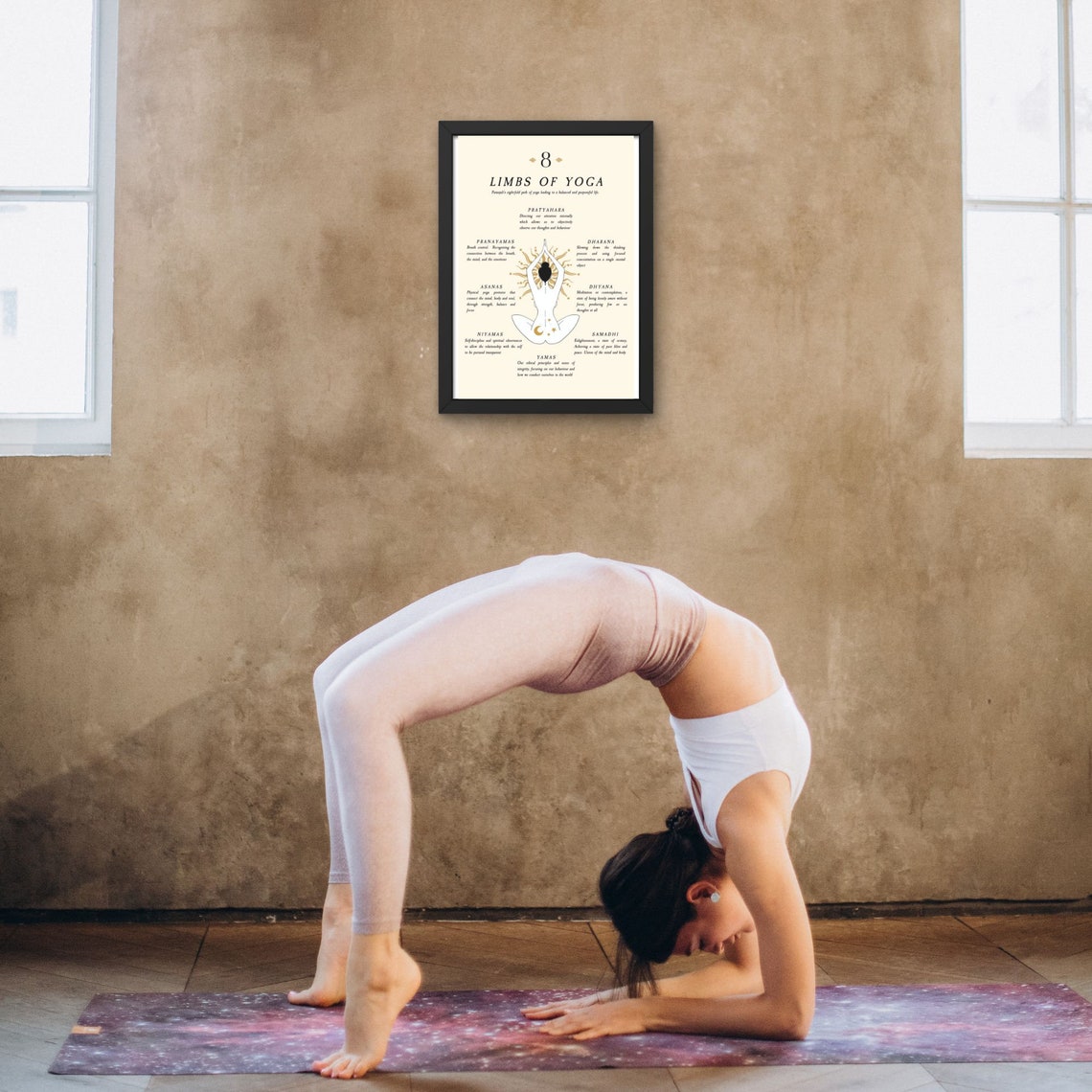 8 Limbs Of Yoga Patanjali Eightfold Path Spiritual Chart Poster Art - Image 3