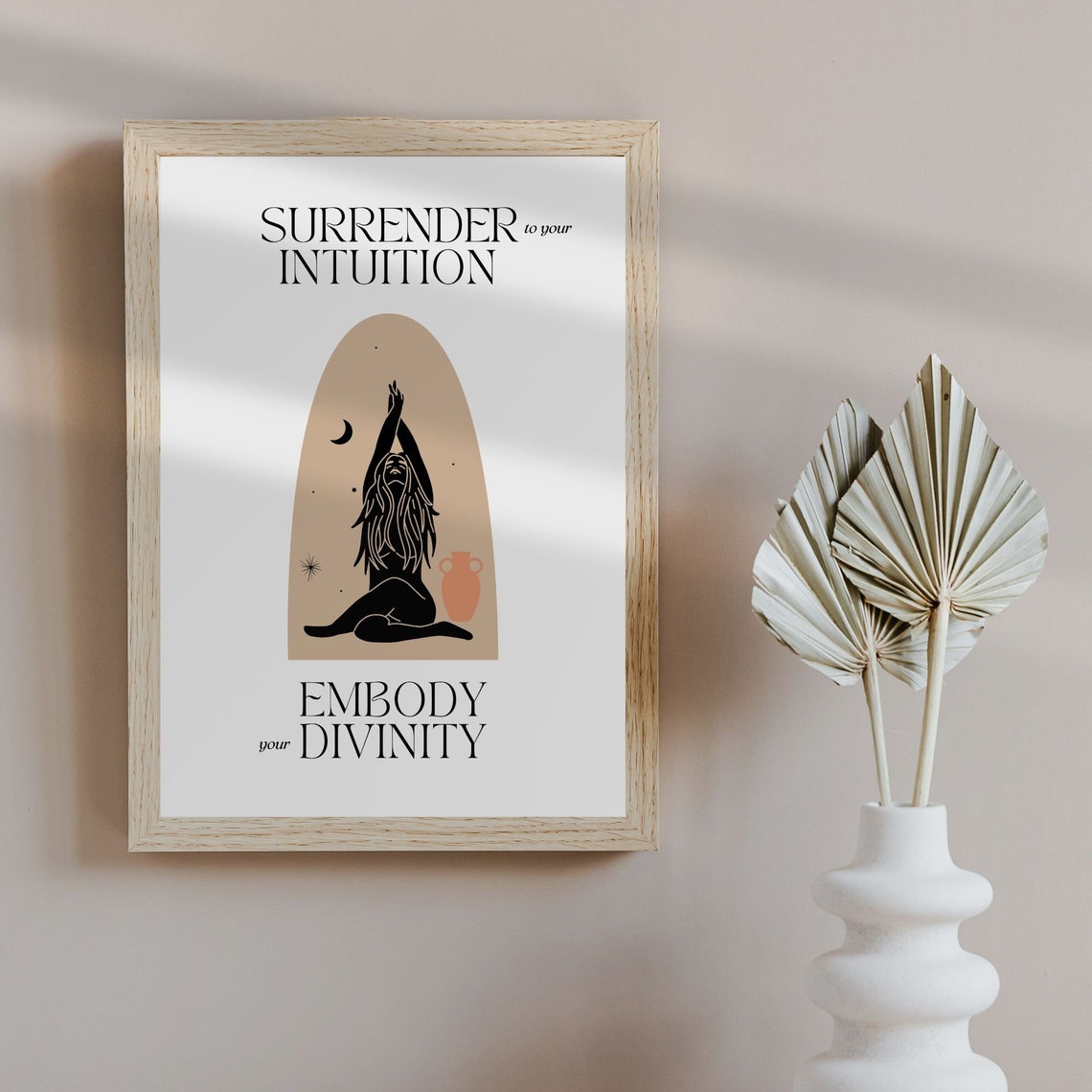 Surrender Intuition Divine Feminine Goddess Spiritual Quote Poster - Image 4