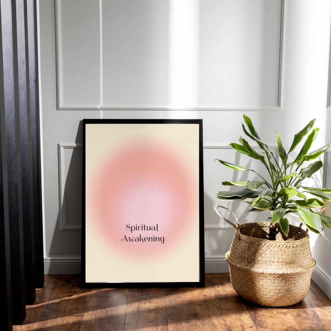 Spiritual Awakening Pink Aura Halo Minimalist Quote Poster Cream - Image 2