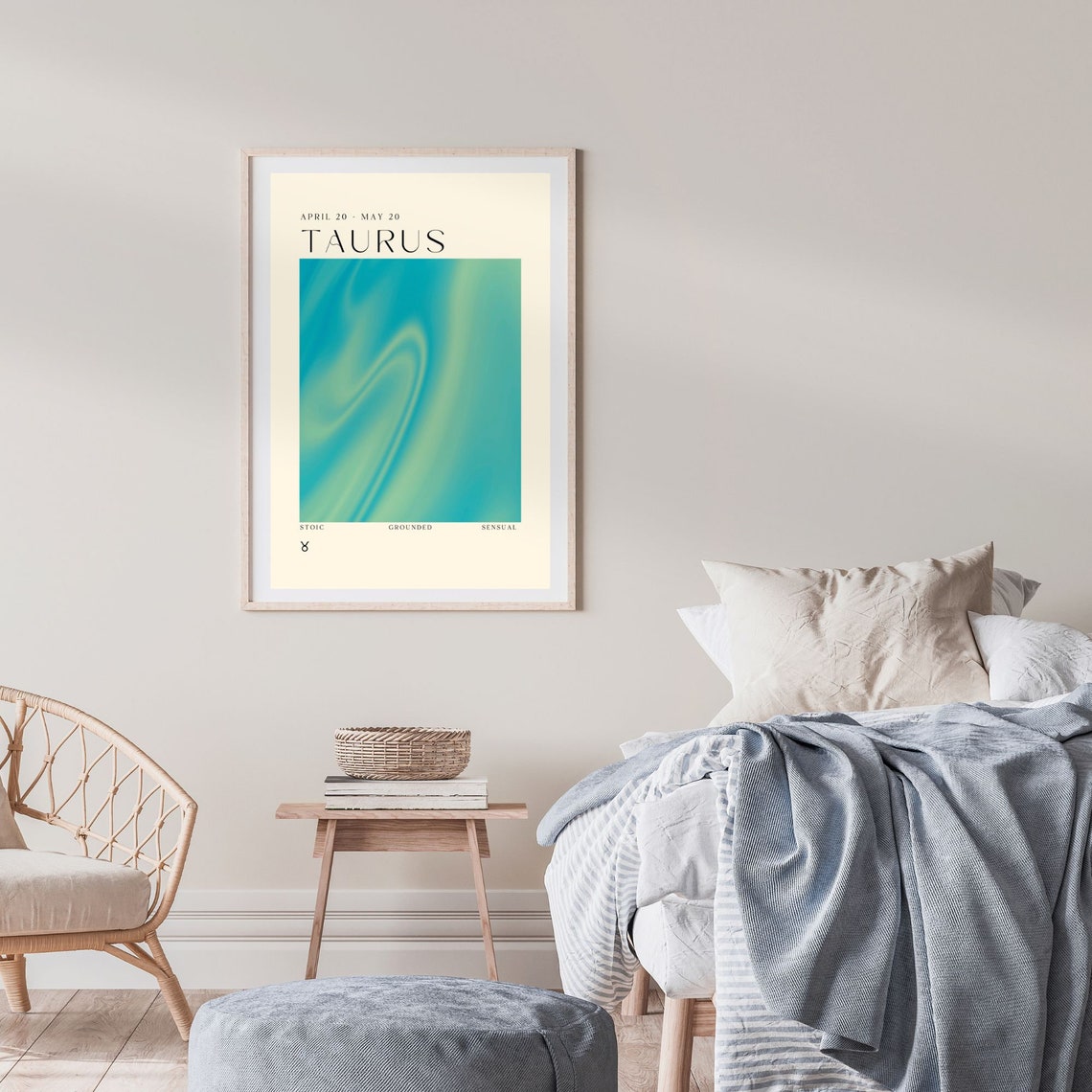 Taurus Zodiac Sign Aura Gradient Astrology Star Sign Poster April May - Image 2