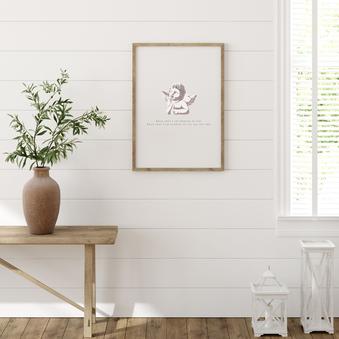 Cupid Cherub Thinking Of You Love Quote Minimalist Angel Poster - Image 4