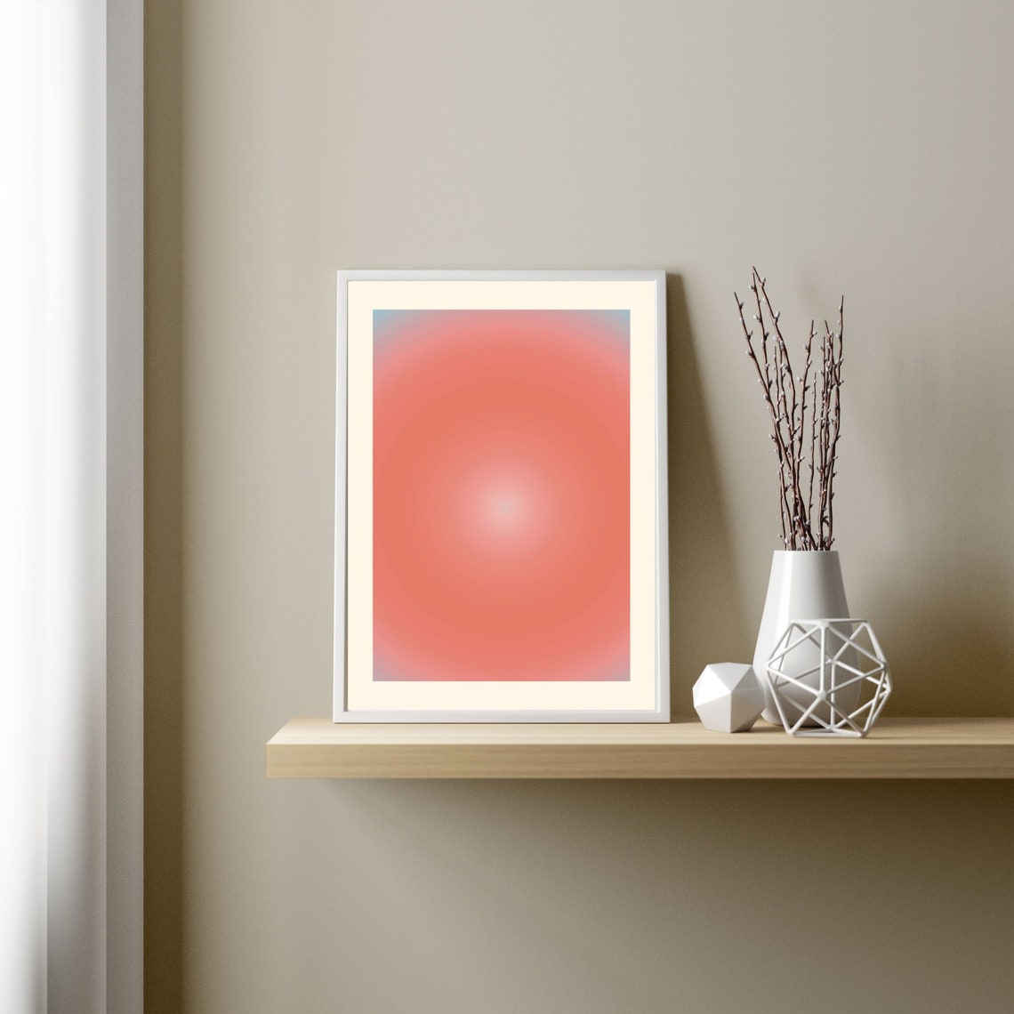 Orange Aura Gradient Orb Minimal Spiritual Decorative Art Poster - Image 3