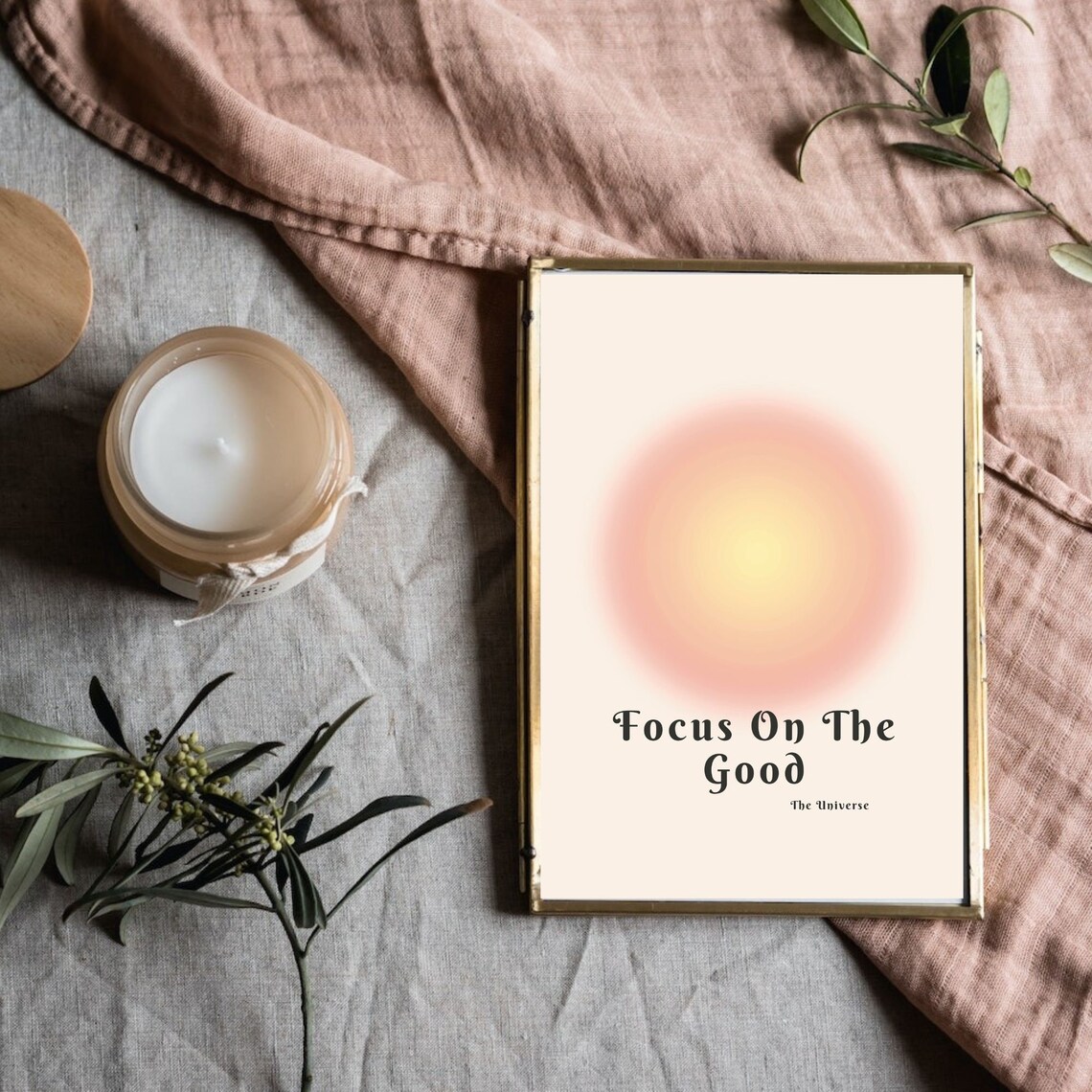 Focus On The Good Universe Aura Manifestation Quote Art Poster