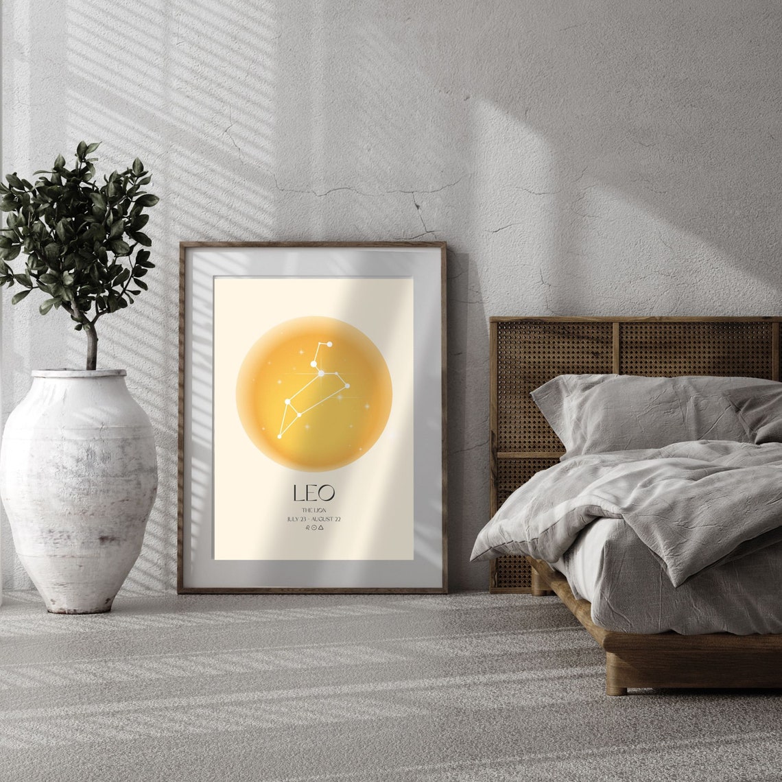 Leo Constellation Golden Aura Zodiac Lion Star Sign Astrology Poster - Image 2
