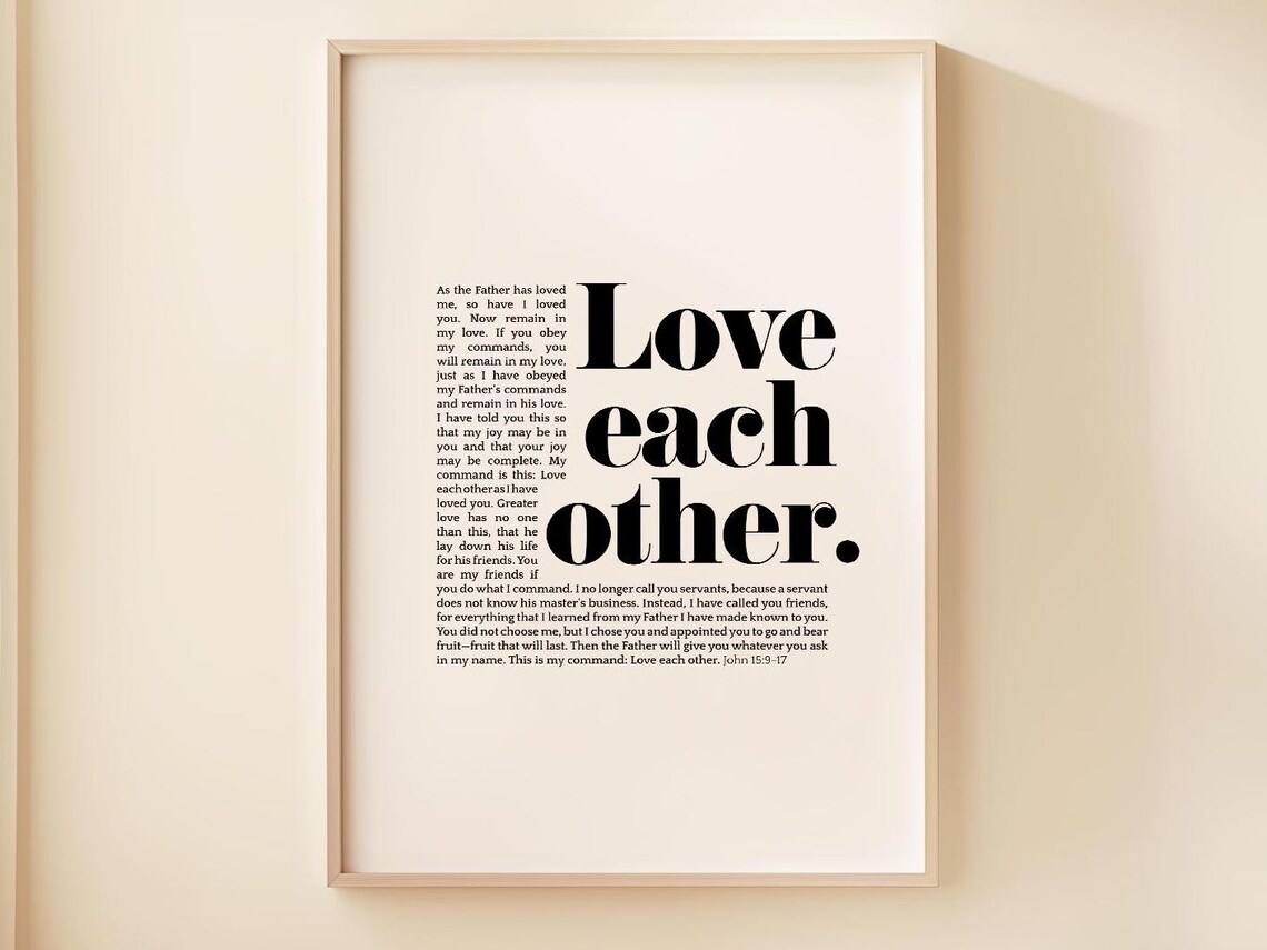 Bible Verse Love Each Other, John 15 Wedding Poster - Image 5